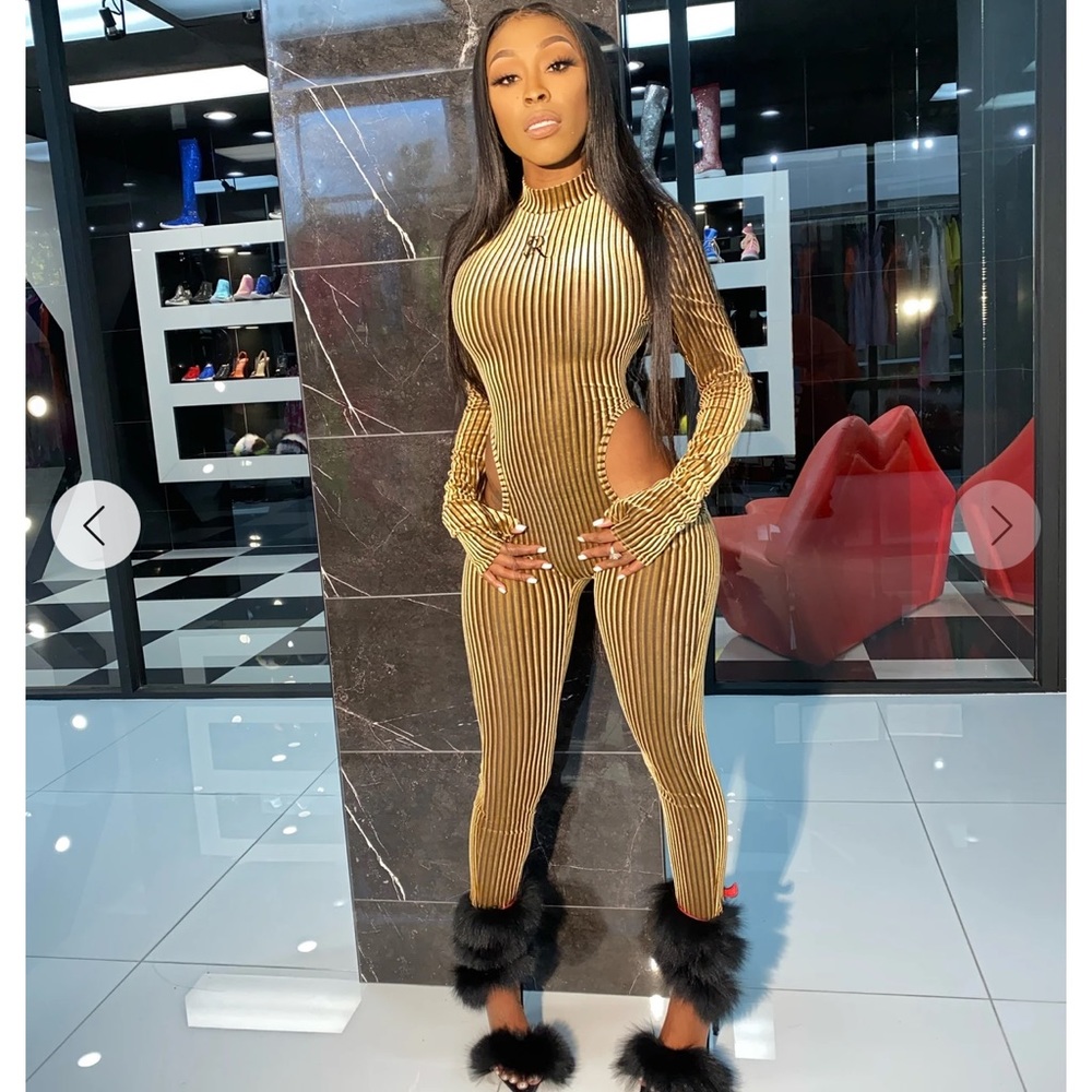 Shane Justin velour jumpsuit
